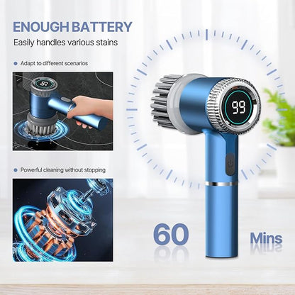 5-in-1 Electric Cleaning Brush – Rechargeable Scrubber for Kitchen & Bathroom