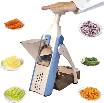 Adjustable Vegetable Slicer – Mandoline Cutter with Garlic Grinder