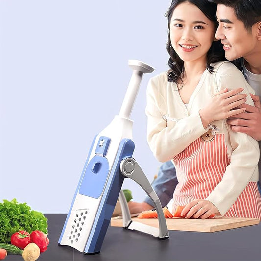 Adjustable Vegetable Slicer – Mandoline Cutter with Garlic Grinder