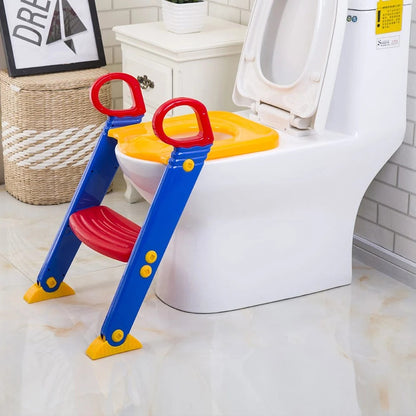 Children's Toilet Training Ladder – Foldable Potty Seat with Steps