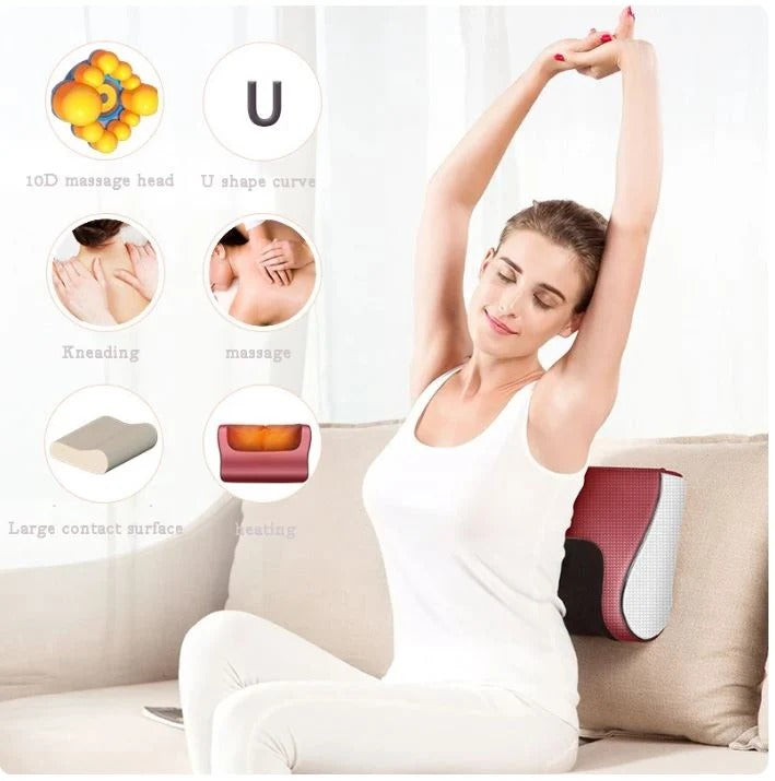 Electric Massage Pillow – Kneading Neck & Back Massager with Heat