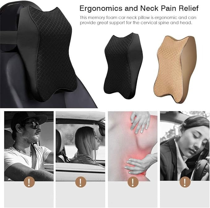 Car Neck Pillow – Memory Foam Headrest Support for Long Drives