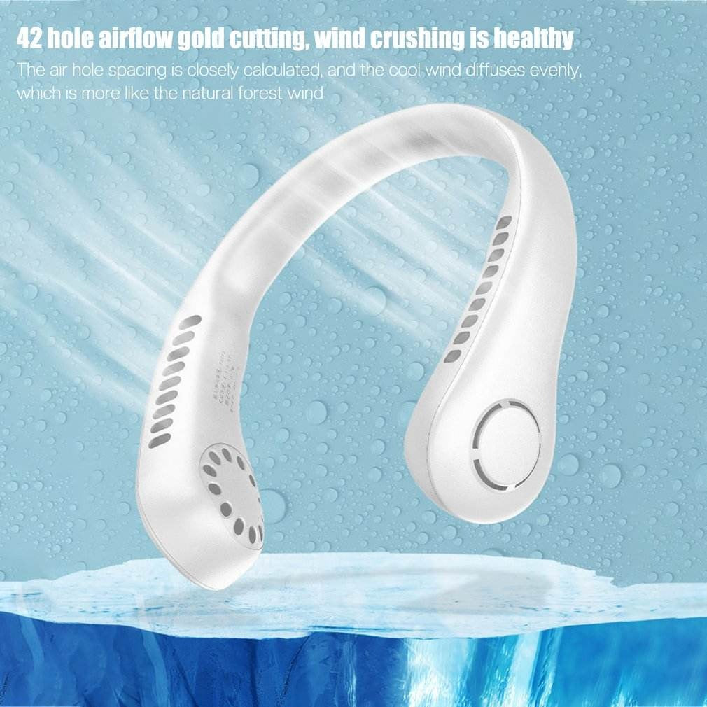 Vaneless Neck Fan – Bladeless Hands-Free Cooling, Hair-Safe & Rechargeable