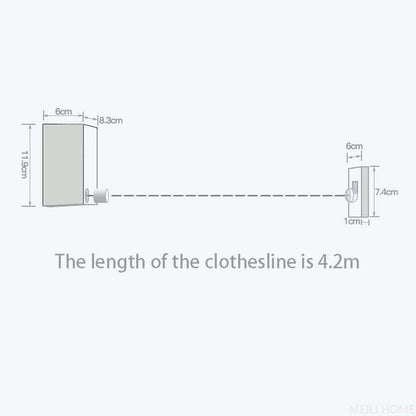Retractable Clothesline – Wall-Mounted Drying Line, Extends to 4.2m