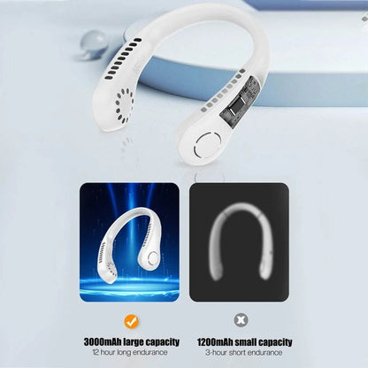 Vaneless Neck Fan – Bladeless Hands-Free Cooling, Hair-Safe & Rechargeable