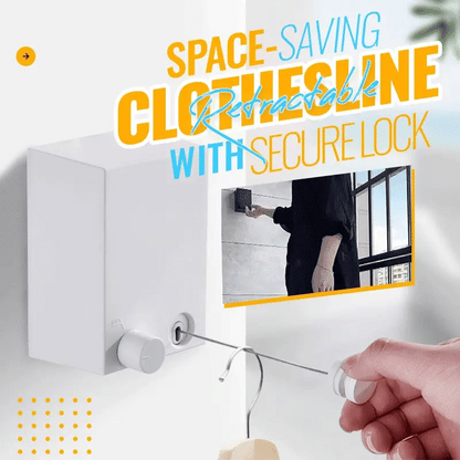 Retractable Clothesline – Wall-Mounted Drying Line, Extends to 4.2m