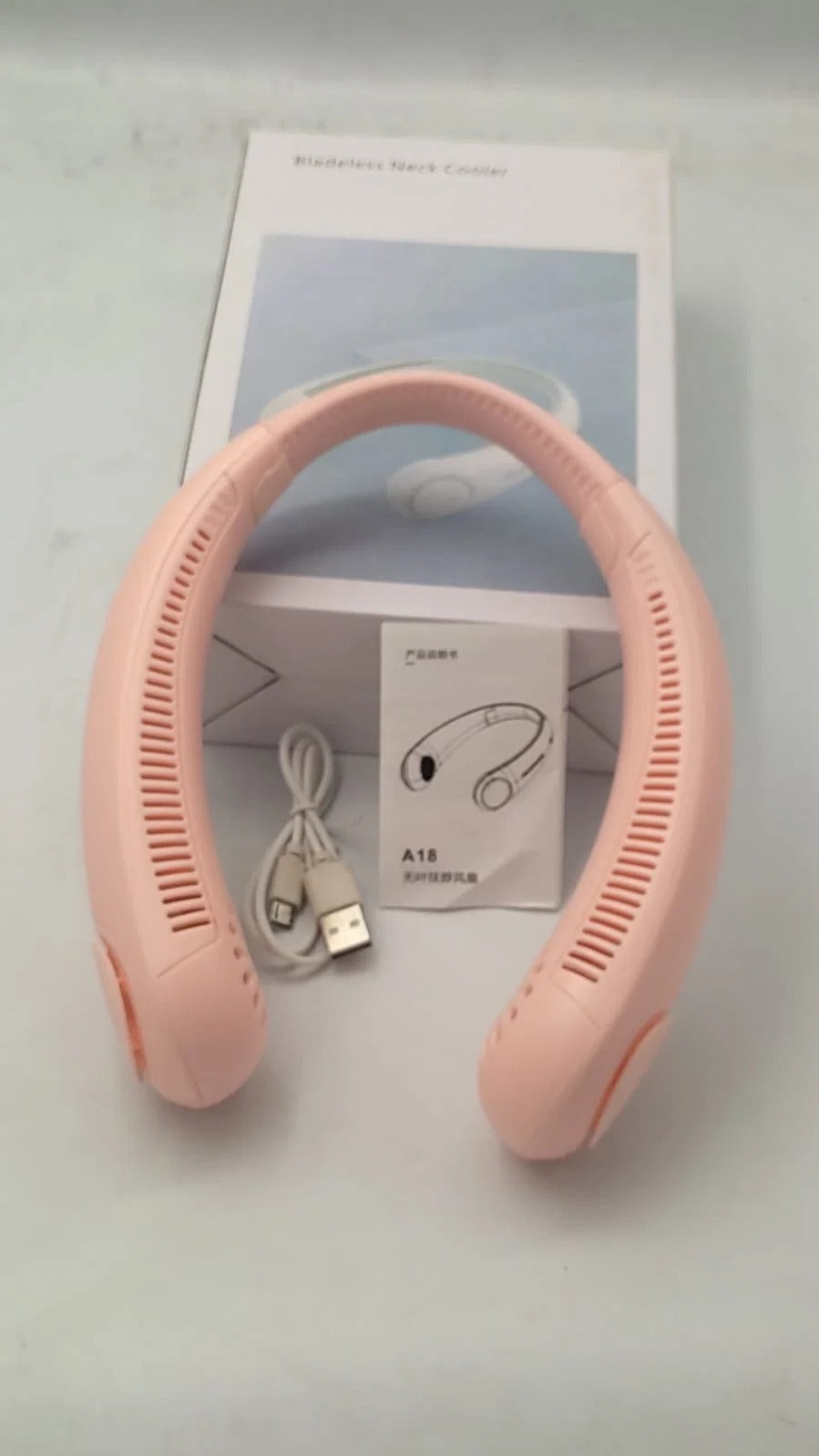 Vaneless Neck Fan – Bladeless Hands-Free Cooling, Hair-Safe & Rechargeable